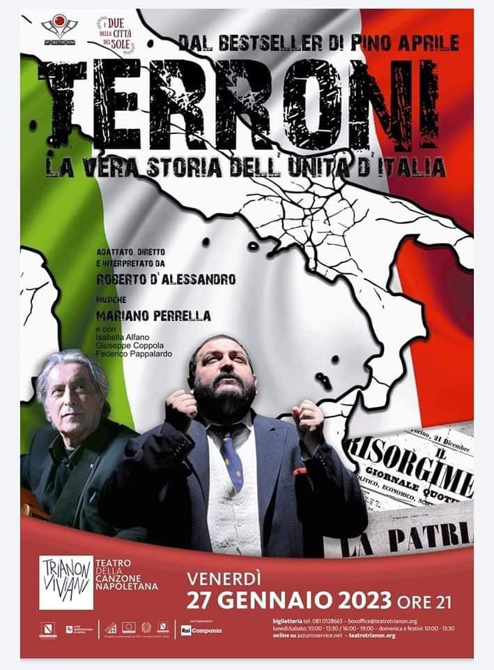 TERRONI IN TEATRO A NAPOLI, LA VERA STORIA DELL’UNITA D’ITALIA – CONVENZIONE PER I NEOBORBONICI
